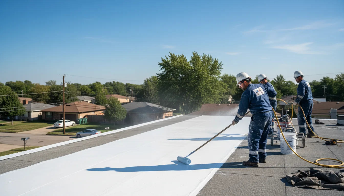 Commercial roof coating in Prescott, IA near me
